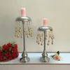 Bougeoir en métal cristaux Table de mariage candélabre/pièce maîtresse carillons éoliens délicats Type décoration chandelier 10 pièces/lot