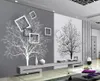 Svartvitt träd Simple 3D TV Backdrop Mural 3D Wallpaper 3D Wall Papers för TV Backdrop8270852