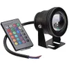 16 färger 10W 12V RGB LED undervattensfontänljus 1000LM Simbassängdamm Fish Tank Aquarium Lamp IP68 Vattentät