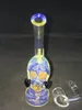 Mini Dymna Szklana Wody Bong Maska gazowa Glass Glass Rig Burner Szklany Zlewki Kolorowe Bongs Recycler Bubbler 10mm Quartz Banger