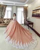 Plus Size Off the Shoulder s Arabic Luxury Long Country Dress for Bride Applique Lace Champagne Ball Gowns Wedding Dress Customzied