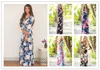 2017 Abito lungo da donna con stampa floreale Abito lungo da donna con scollo a V con stampa floreale Maxi abiti Boho Abiti lunghi da spiaggia sexy