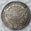 Monedas de Estados Unidos 1798, busto drapeado, latón Chapado en plata, moneda de copia con borde de letra de dólar, 218m