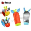 Sozzy Baby toy socks Baby Toys Gift Plush Garden Bug Wrist Rattle 3 Styles Educational Toys cute bright color230V