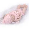 MINI 28CM Full Vinyl Reborn Baby Doll Silicone Lifelike For Kids Brown Eyes Xmas Gift