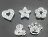Partihandel 100st / Parti 10mm Mix Styles (Heart Star Crown Flower) Full Rhinestones Slide Charms Fit för 10mm DIY Läder Armband
