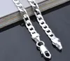 925 Sterling Silver plated pretty cute fashion 4MM chain men style can fit pendant jewelry 16-30inches Sideways Necklace