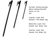 50pcs 20CM 30CM 40CM Black Steel Forging Pegs Outdoor Camping Tent Nail Peg Beach Sand Snow Cold Winter Nail Tool