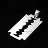 free ship XMAS Gifts in bulk Lot 10pcs fashion mens Stainless steel razor blade Tag Pendant Charms Necklace no chain both polished shiny