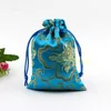 Pas cher riche fleur pochette petit cordon soie Satin sacs bijoux bibelot cadeau pochettes chinois emballage pièce pochette en gros 50 pcs/lot