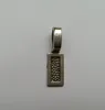 Étiquette plaquée argent à la mode, pendentifs rectangulaires sur caution, pour bijoux à bricoler soi-même, collier pendentif 24.7x7.4mm (0.97 "x 0.29"), 1000