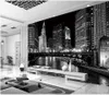 Zwart -witte stad Night Murals Mural 3D Wallpaper 3D Wall Papers voor tv -achtergrond3677219