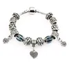 Bracelet en perles de lampadaire Fashion Européenne Vintage DIY Glaze Coloré Glaze Coeur Forme Charm Charme Bracelets 17-21cm