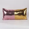 Sequin Pillow Case Reversible Sequin Mermaid Glitter Sofa Cushion Cover Pillow Case Double Color Pillowslip IC591