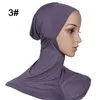 Whole- 1pc 43x45cm plus size Modal Muslim Under Scarf Hat Cap Bone Bonnet Hijab Islâmica Head Wear Neck Chest Cover pick 20 col2210