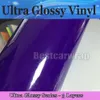 3 lager Gloss Purple Vinyl Wrap High Glossy för bilpapp med luftbubbla Free Truck Vehicle Wrap som täcker hud 1,52*20m/Roll 4.98x66ft