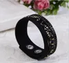 Fashion Wrap Bracelets Slake Leather Bracelets With Crystals Couple Jewelry G34