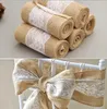 15cm*240cm jute Burlap Lace Hessian Natural Naturally Elegant Burlap Chair Sashes Jute Chair Tie Bow for Rustic Wedding decor