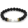 Chakra-Armband für Herren, schwarze Lava-Perlen, Heilung, Gleichgewicht, Perlen, Reiki, Buddha-Gebet, Naturstein, Yoga-Armband für Frauen