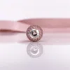 Silver LOVE ESSENCE COLLECTION Charm In Rose Gold With Silver Core And Opalescent Pink Crystal Fit For European Jewelry Bracelets 796064N