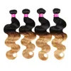 Peruvian Virgin Body Wave Hair Weaves Ombre Human Hair Bundles With Closure Blonde Hair 34 Bundles With Closure1072422