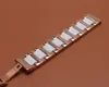 Rosegold Stainless steel metal wrap White ceramic Watchband strap bracelet 14 16 18 20 22mm for fashion mens womens wrist watches 6667524