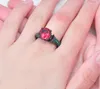 Luxe ring voor vrouwen dame geschenk 10kt zwart goud gevuld mode rode sieraden vintage trouwringen voor vrouwen