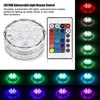 Edison2011 10 LED Multicolor Pool Submersible Light 24 Key Remote Control Party Tea Floralytes Vase Base Light Blub for Wedding Holiday