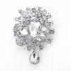 3 "Pozłacane Duży Szampana Kryształ Rhinestone Diamante Luksusowy Wedding Wedding Drop Brooch Kobiety Biżuteria Akcesoria