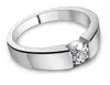 Klasyczny pierścionek zaręczynowy ze srebra próby 925 mężczyzn 18 K prawdziwe białe pozłacane strzały CZ diament kochankowie obietnica pierścionek dla kobiet mężczyzn