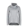 Damen Hoodies Sweatshirts Großhandel - Damen Herbst Winter Langarm Pullover Tops Bluse Dame Casual Unregelmäßiger Schalkragen Solide Farbe