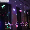 LED Gordijn Licht Star Moon String Lights 2 M * 138LEDS Waterdichte decoratielamp voor huwelijksfeest Kerstmis