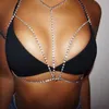 Hålig ut borrning av guldfärgkedjor Rhinestone Choker halsband Kvinnor Summer Beach Bikini Flash Shiny Bh Bod Chains Jewelry9359155