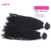 Brasilianska Curly Virgin Hair Weave Bundlar Obehandlad Brasiliansk Afro Kinky Curly Remy Human Hair Extensions 3pcs Lot Naturlig Svart Mjuk Fullständig