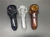 wholesale skull Glass Spoon Pipes skull glass pipe for smoking hand made pipes Colors with big deep glass bowl tobacco pipes for smoking