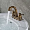 Rolya Wholesale Antique Copper Bathroom Faucet Old Style Vintage Basin Mixer Set