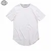 Curved Hem Hip Hop T-shirt Homens em branco 2.019 Verão estendida Mens T-shirts Homens Kpop Urban camisetas Roupa