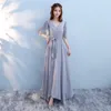 Szyfonowe sukienki Druhna Długie 2018 Jedno Rękawice Rękawiczki Suknie Druhna Koronki Wedding Guest Dresses Długość podłogi