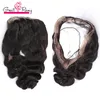 Hand Gebonden 360 Frontale 22 * ​​4 * 2 inch Zwitserse kant Braziliaanse Haar Greatremy Onverwerkte Menselijk Haar Losse Wave Full Lace Band Frontalmet Baby Haar