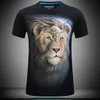 Personalidade camisetas engraçadas para homens 3d camisetas leão impresso verão casual t shirt banda de rock t camisas mens roupas de grife de moda