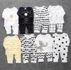 Ny Höst Vinter Ins Baby Set Kids Loungewear Leisure Wear Cartoon Striped Dots 2st Kläder Suit Varm Bomull Tshirt Byxor Barn Outfit