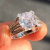 Fashion 925 Sterling Silver Ring Cubic Zirconia 3.6ct Simulerad Diamond Gem Stone Jweelry Engagement Bröllop Bröllop Ringar för Kvinnor SZ 5-10