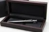 Metal lüks kalemler gümüş dalga tükenmez kalem iş ofis ve okul kırmızı ahşap kutu