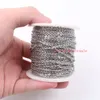 50meter / roll grote groothandel in bulk sieraden vinden ketting zilver roestvrijstalen sterke platte ovale rolo cross chain fit hanger diy