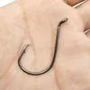 100pcs 7384 High Carbon Steel Fishing Hooks Black Offset Sport Circle Bait Fishing Hook Size 1806441195