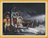 Tools Winter snow Christmas night , DIY handmade Cross Stitch Needlework Sets Embroidery kits paintings counted printed on canvas DMC 14