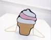 3 pièces sacs de messager sac à chaîne créatif mignon Min Hamburgers crème glacée Pu bandoulière