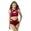 Hot Sale Sexy Women Bikini Swimwear Two Pieces Triangle Bikini Swimsuit Lady Halter Straps Swimsuit Padded Bra Summer Beach Bikini