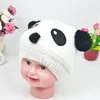Mode bébé filles garçons casquettes pour enfants bonnets tricotés chapeaux extensibles chaud hiver laine belle Panda motif casquette