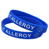 100PCS MOER ALLERGIE Siliconen rubberen armband Jeugd en Volwassen Grootte Draag dit bericht als herinnering in het dagelijks leven328m